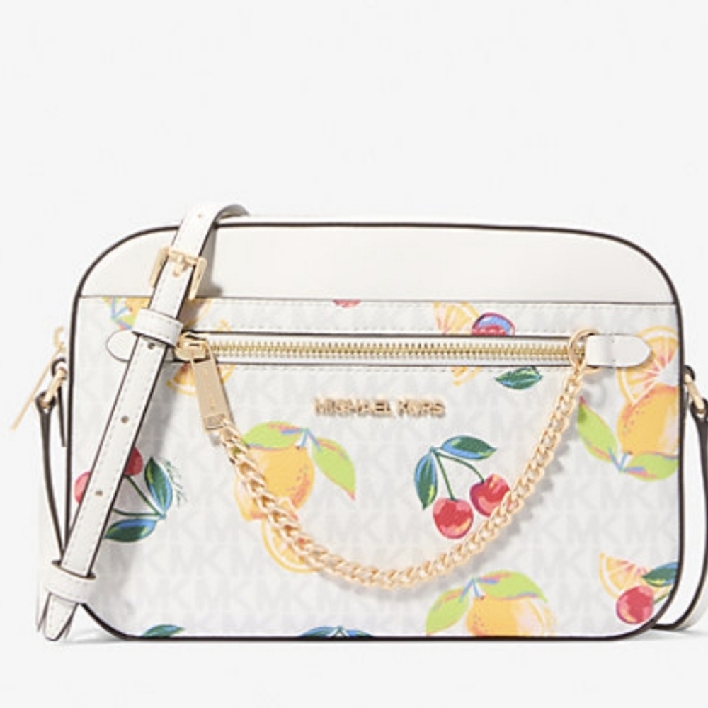 Michael kors Jet Set Large Fruit Print Logo Crossbody Bag